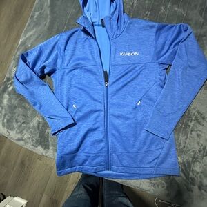 Karbon Men’s Full Zip Hoodie Hooded Softshell Stretch Jacket Royal Blue Size L